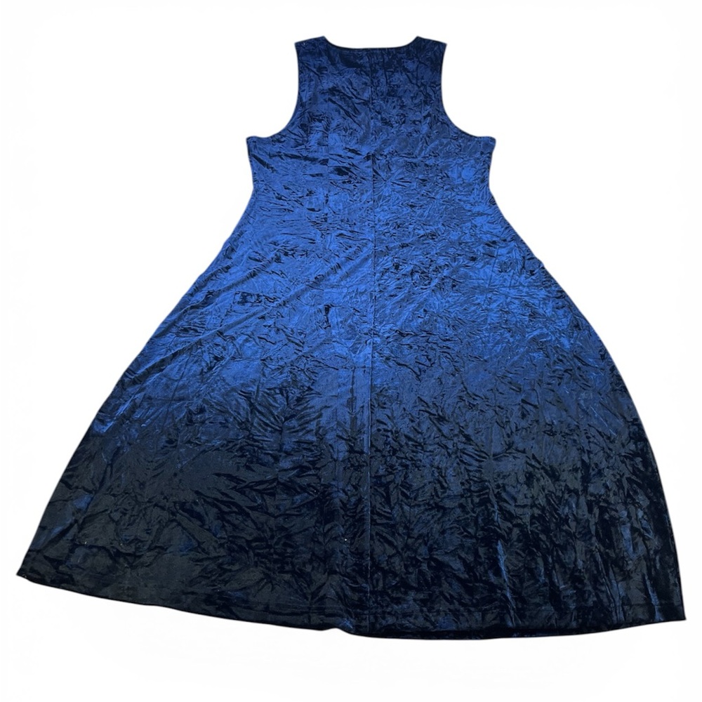 Natural Life Veronica Navy Crushed Velvet Sleeveless Maxi Dress N266-15 - Picture 6 of 9